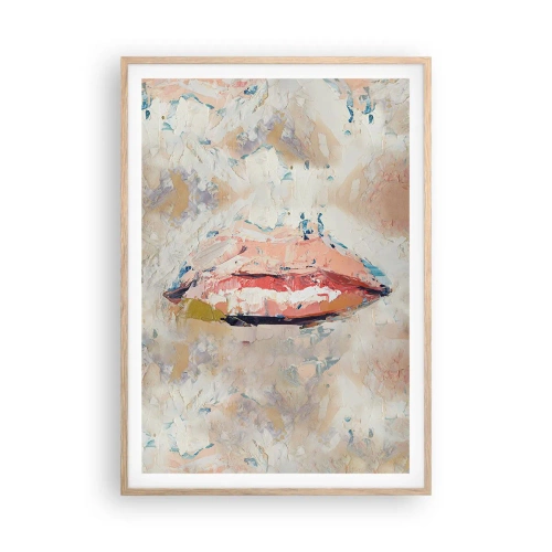 Póster en marco roble claro - Despierta los sentidos - 70x100 cm