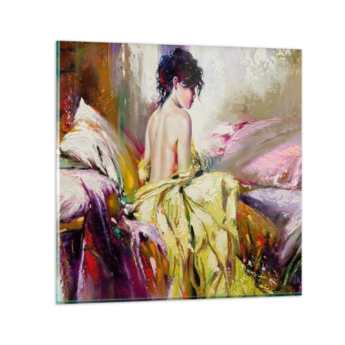 Cuadro sobre vidrio - Impresiones sobre Vidrio - La hermosura y frescura de la flor - 30x30 cm