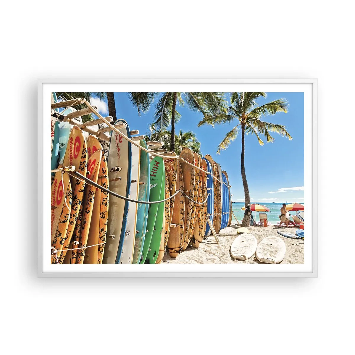 Póster en marco blanco - Diversión soleada - 100x70 cm