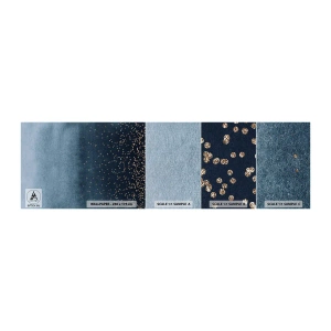 Muestra de fotomural Premium Canvas - Composición - fases azules - Abstracción, Pedazo, Diseño - 100x30 cm