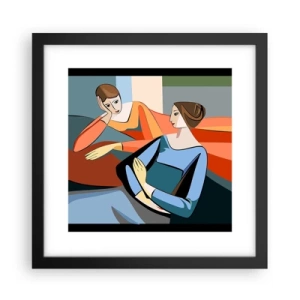 Póster en marco negro - Un momento de confidencias - 30x30 cm
