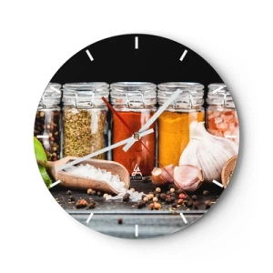 Reloj de pared - Reloj de vidrio - Para que la vida sepa bien - 40x40 cm