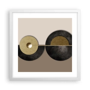 Póster en marco blanco - Variaciones en torno a un círculo - 40x40 cm