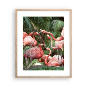 Póster en marco roble claro - Cotilleos de la tarde - 40x50 cm