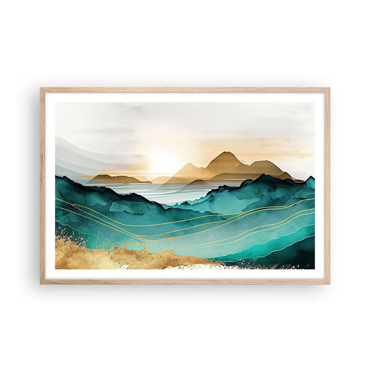 Póster en marco roble claro - Al borde de la abstracción - paisaje - 91x61 cm