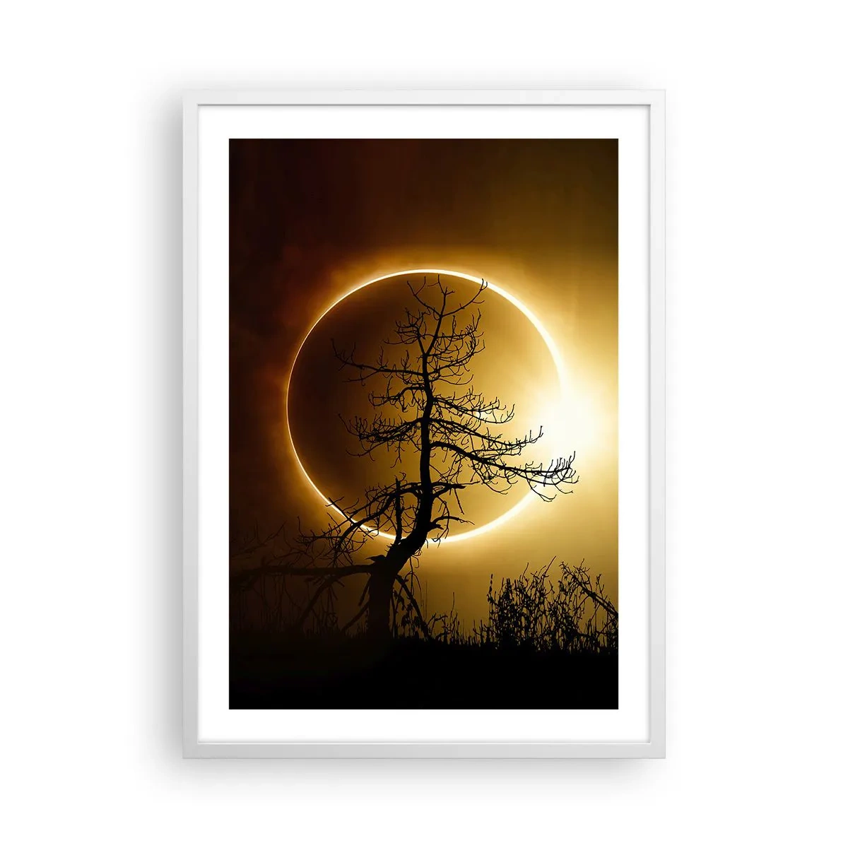 Póster en marco blanco - Eclipse total - 50x70 cm