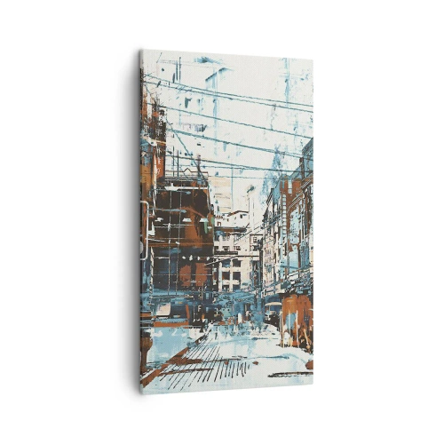 Cuadro sobre lienzo - Impresión de Imagen - El sendero de la ciudad - 45x80 cm