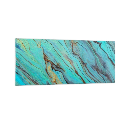 Cuadro sobre vidrio - Impresiones sobre Vidrio - Marea turquesa - 100x40 cm