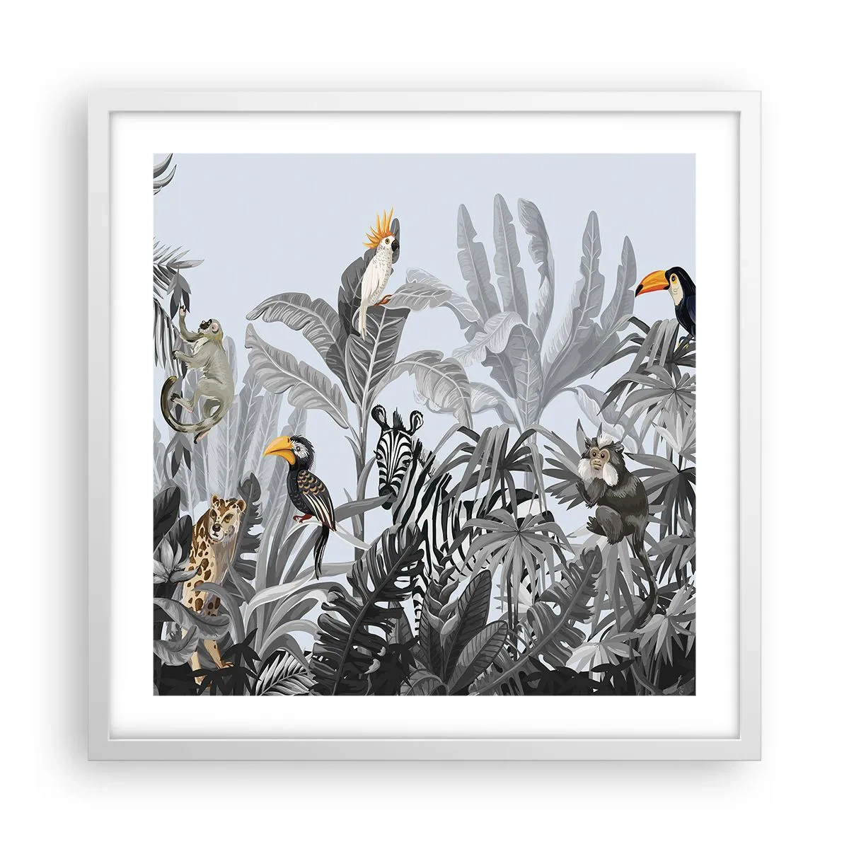 Póster en marco blanco - Un cuento de hadas africano - 50x50 cm