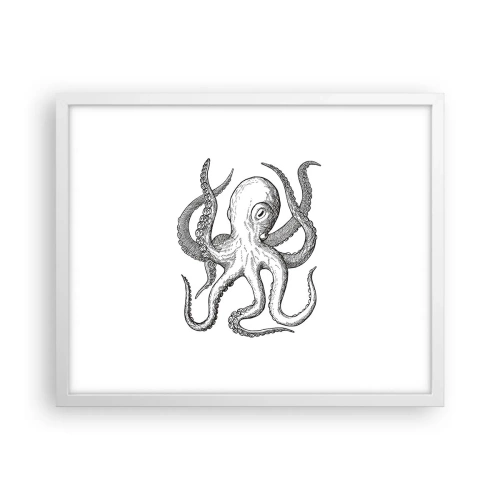 Póster en marco blanco - Bailando con olas - 50x40 cm