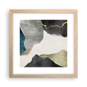 Póster en marco roble claro - Composición en mosaico con una hebra de oro - 30x30 cm