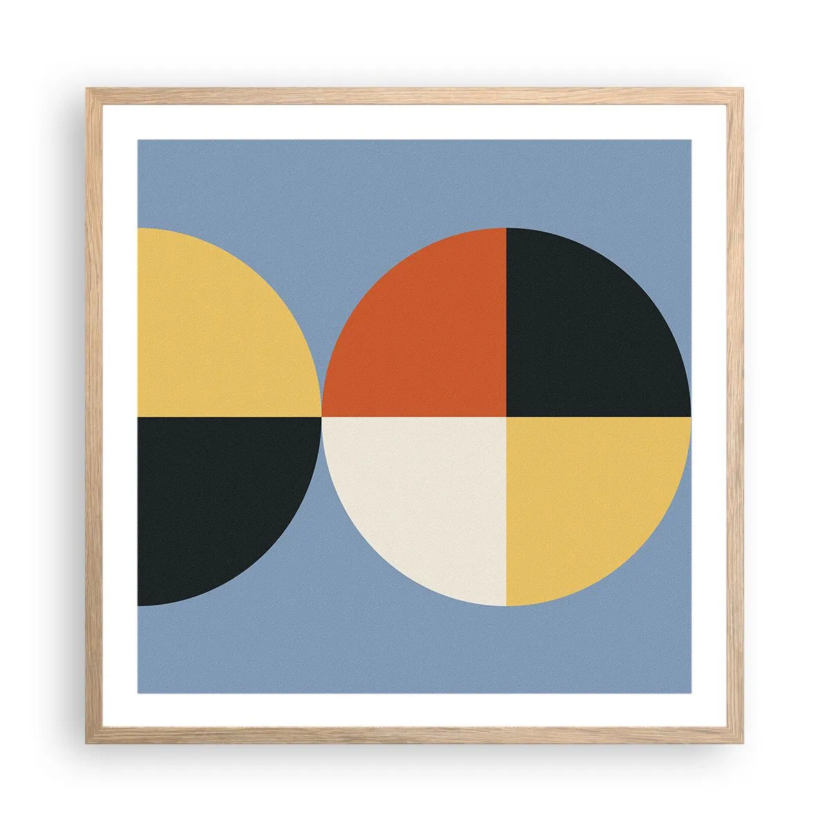 Póster en marco roble claro - Mira y cuenta - 60x60 cm