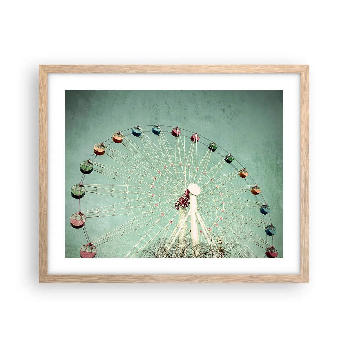 Póster en marco roble claro - Te invitamos a jugar - 50x40 cm