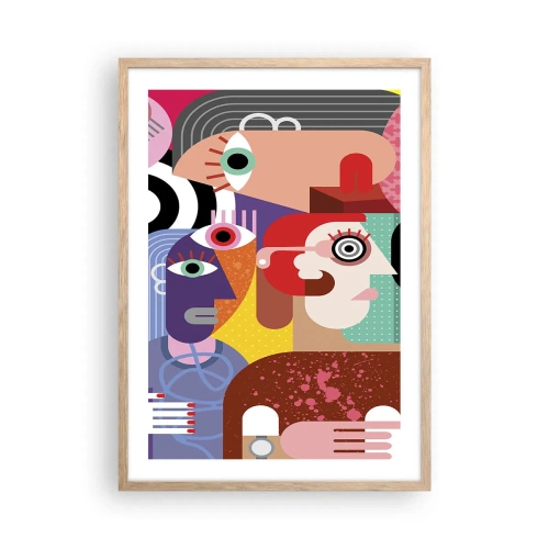 Póster en marco roble claro - Estilo Picasso - 50x70 cm