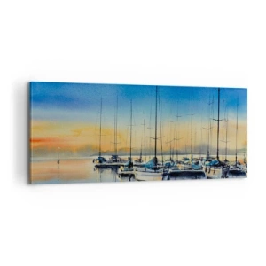 Cuadro sobre lienzo - Impresión de Imagen - El final de un buen día - 100x40 cm