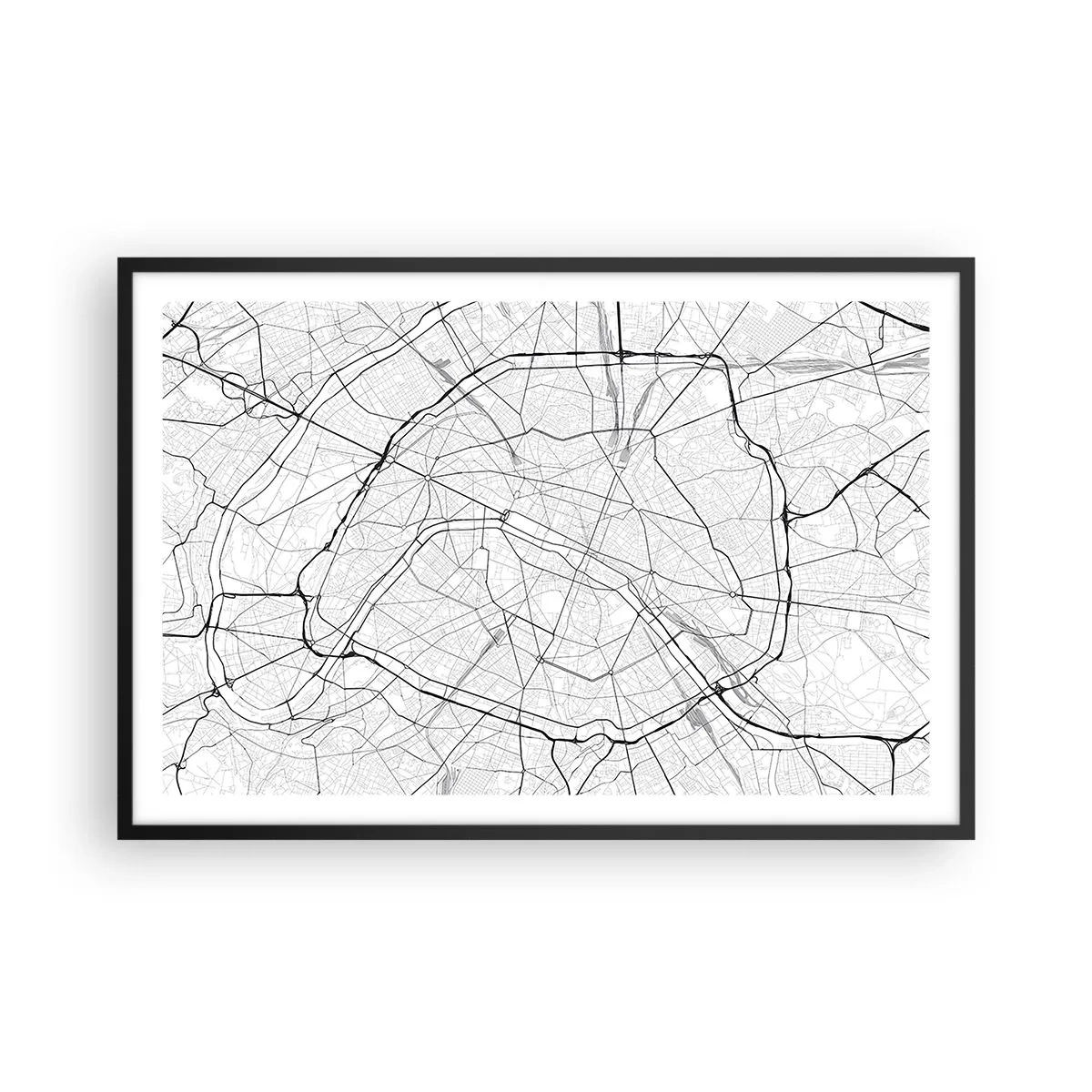 Póster en marco negro - Flor de París - 91x61 cm