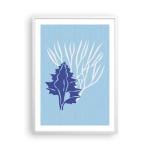 Póster en marco blanco - Formas frondosas - 50x70 cm