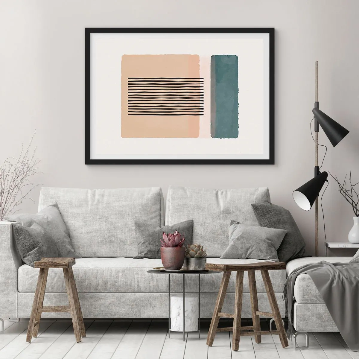 Póster en marco negro - Todo en orden - 50x40 cm