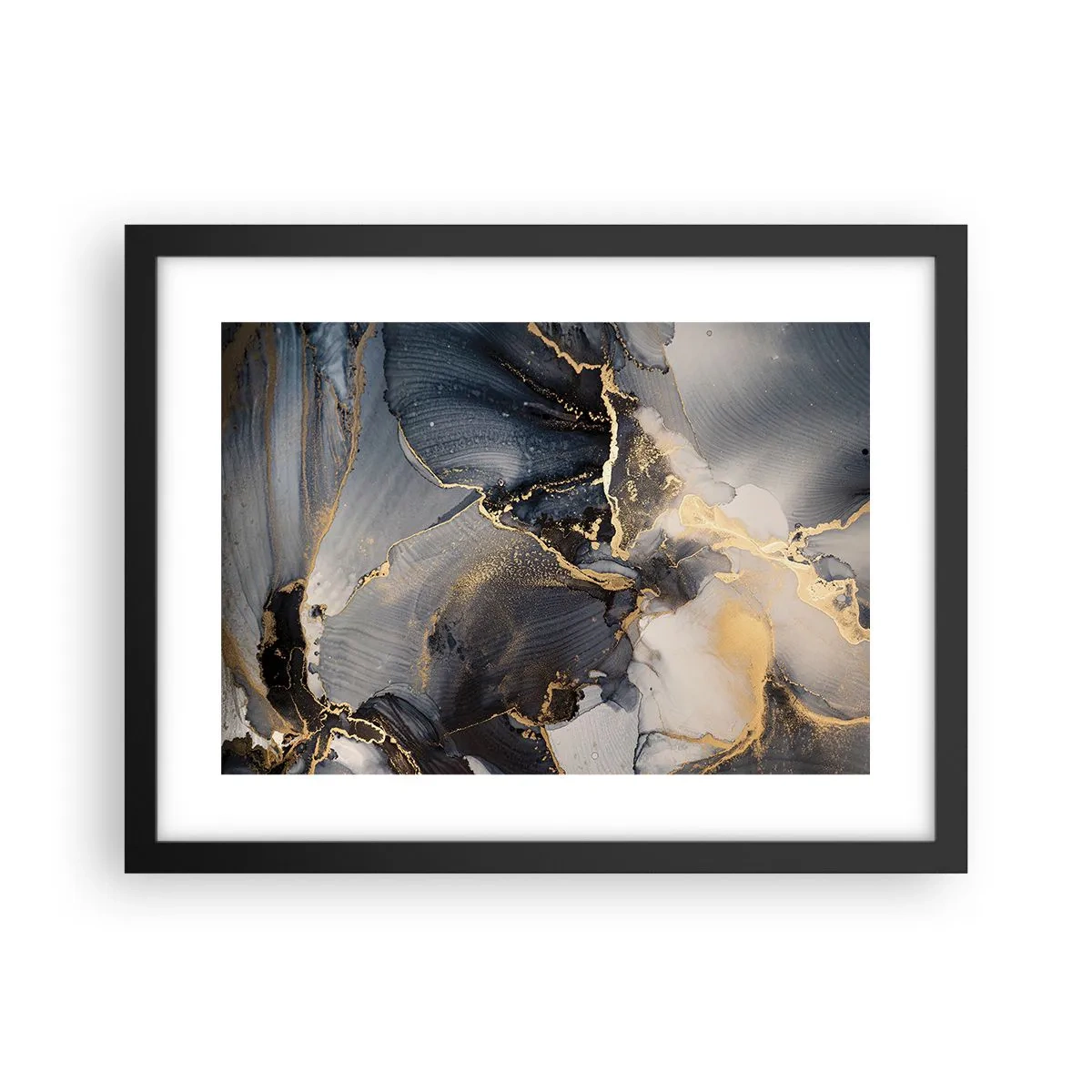 Póster en marco negro - La vida de una piedra - 40x30 cm