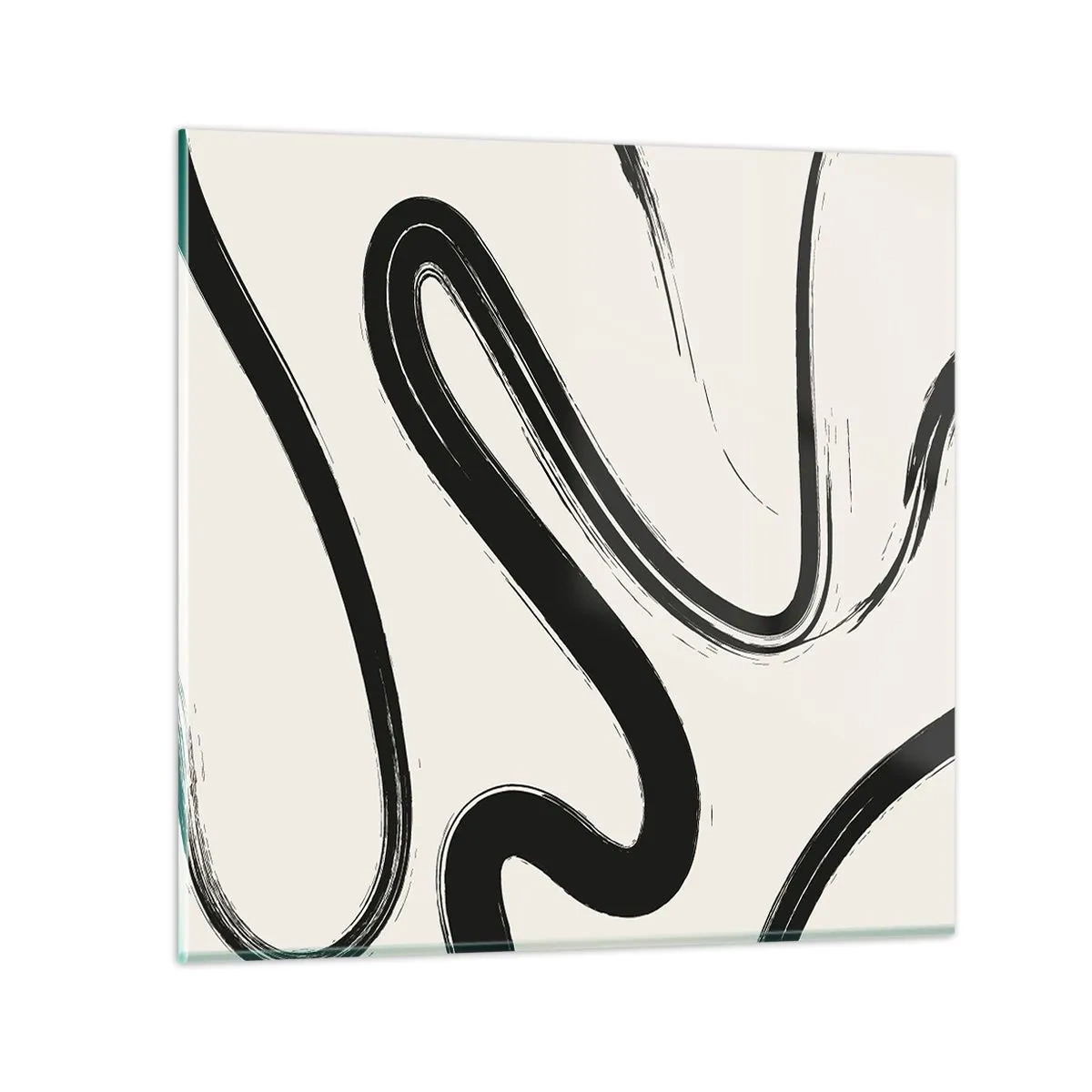Cuadro sobre vidrio - Impresiones sobre Vidrio - Fantasía en blanco y negro - 40x40 cm