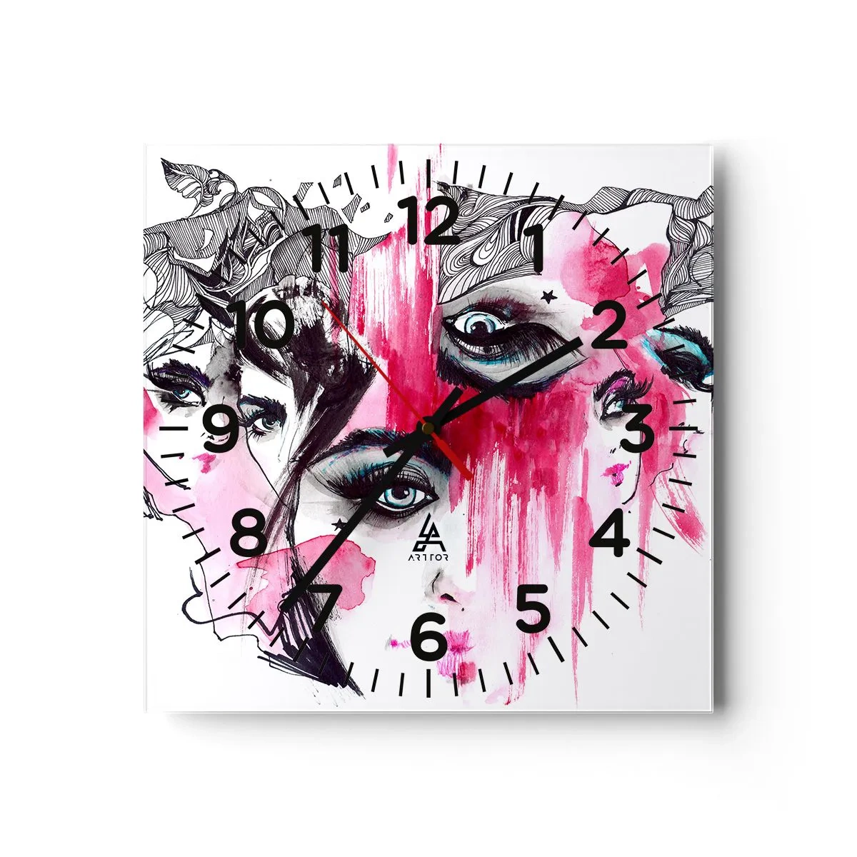 Reloj de pared - Reloj de vidrio - , - 30x30 cm