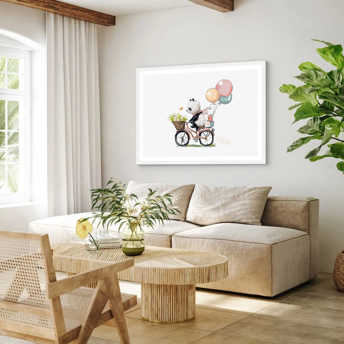 Póster en marco blanco - Un día feliz - 40x30 cm