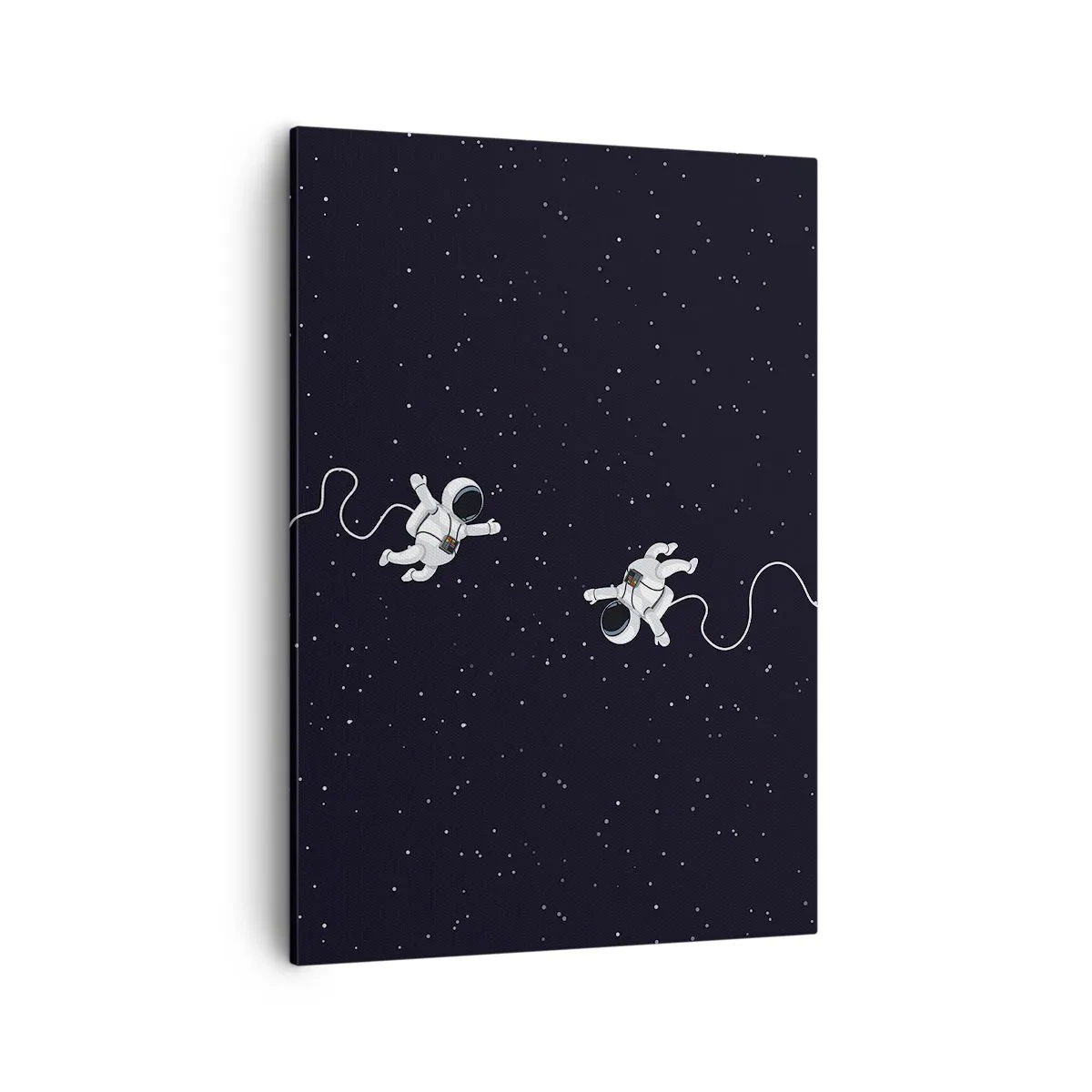 Cuadro sobre lienzo - Impresión de Imagen - Astronautas flotando en el espacio con un telón de fondo de estrellas. - 50x70cm - Danza cósmica - Decoración de pared moderna para salón y dormitorio ARTTOR
