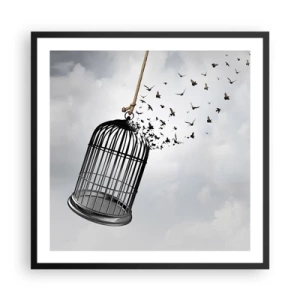 Póster en marco negro - Fe... Esperanza... ¡Libertad! - 60x60 cm