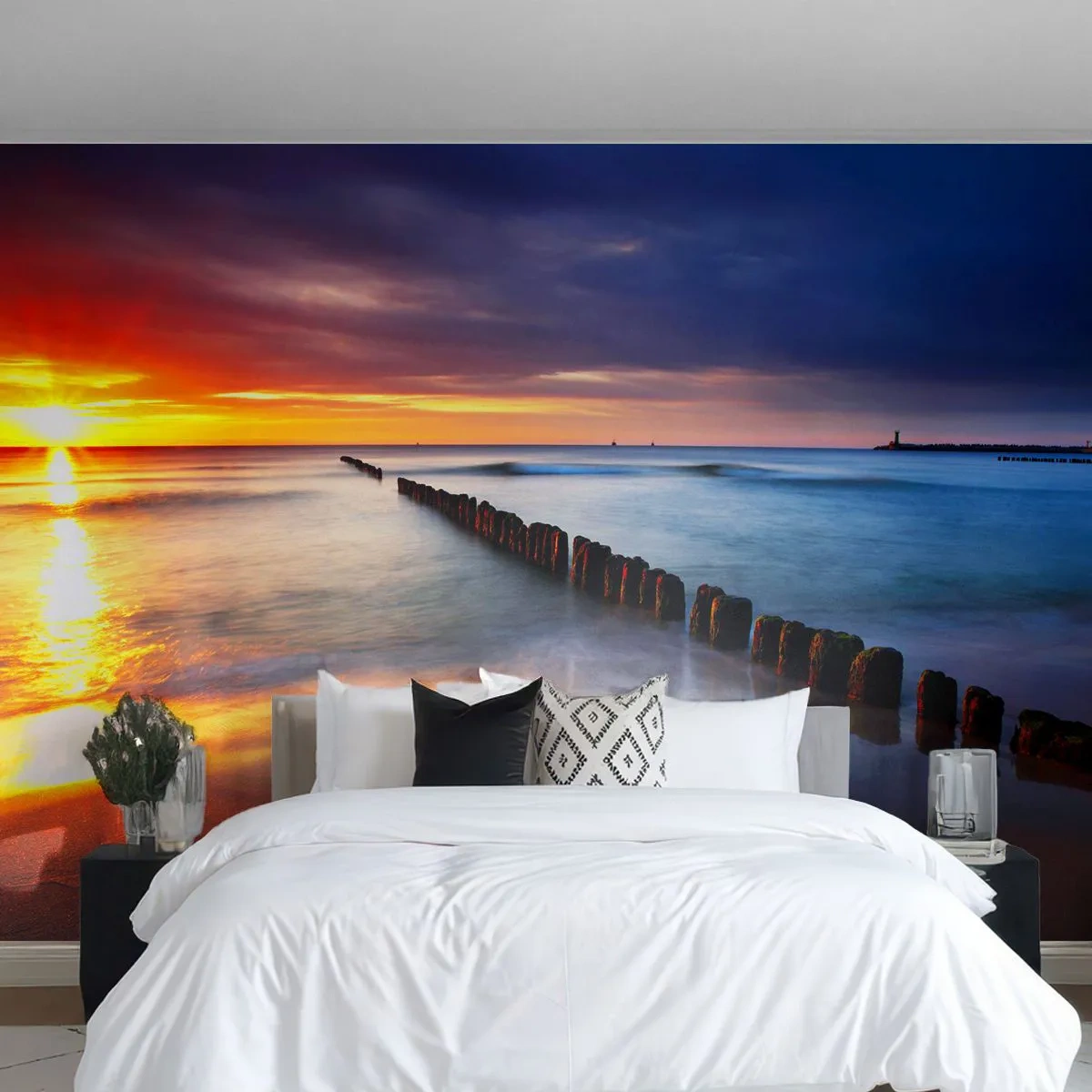 Fotomural Standard Eco - Escuchar el silencio - Paisaje, Atardecer, Playa - 200x140 cm