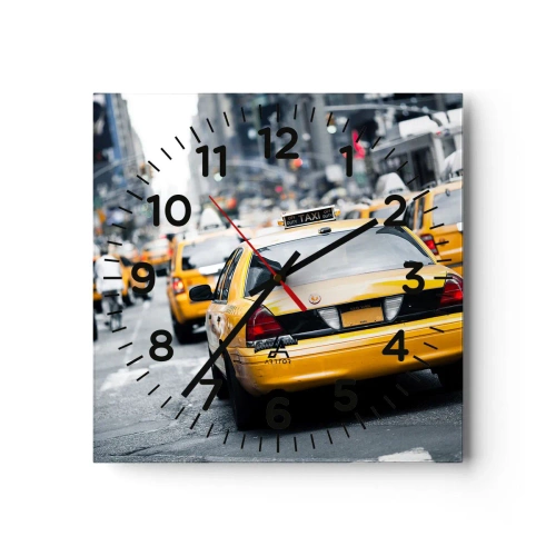 Reloj de pared - Reloj de vidrio - Solo en esta ciudad - 40x40 cm