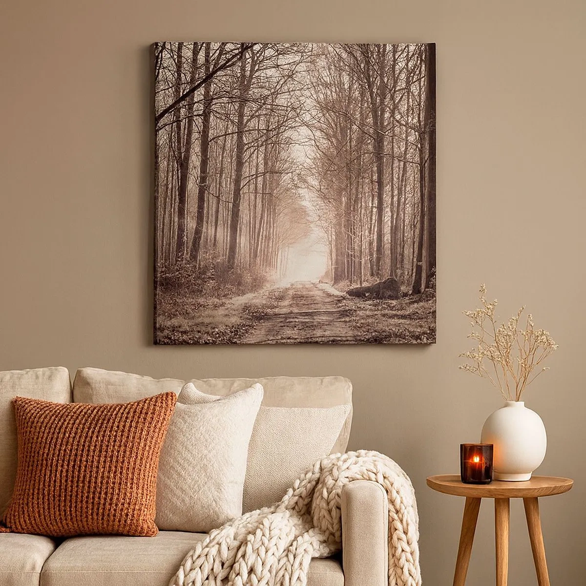 Cuadro sobre lienzo - Impresión de Imagen - La catedral del bosque - 30x30 cm