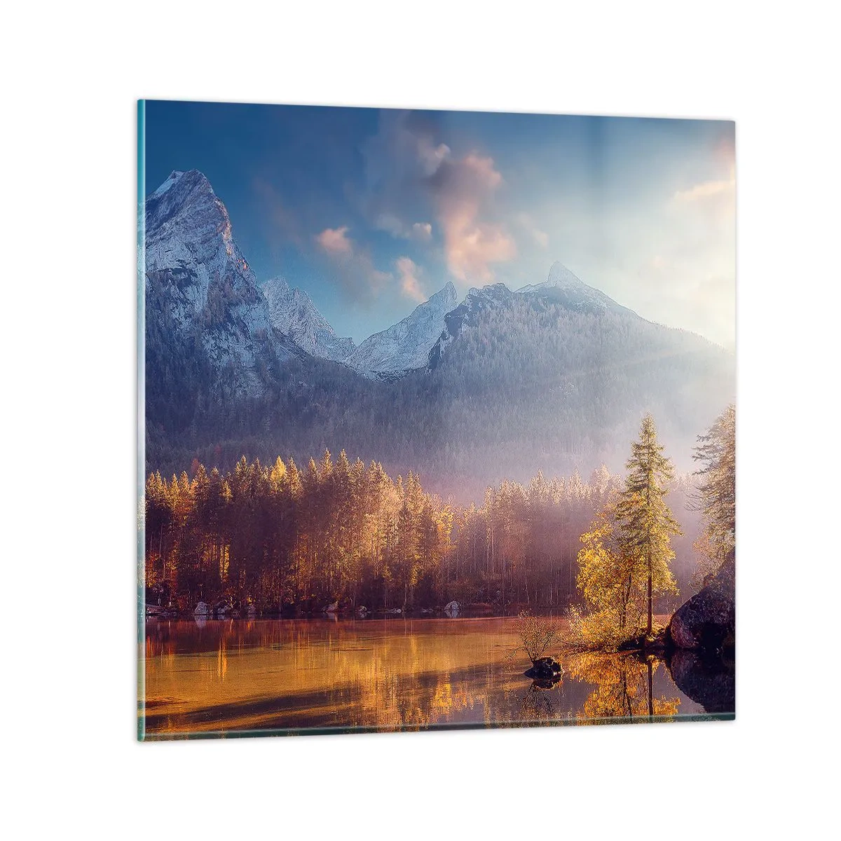 Cuadro sobre vidrio - Impresiones sobre Vidrio - Entre las montañas y los valles - 70x70 cm
