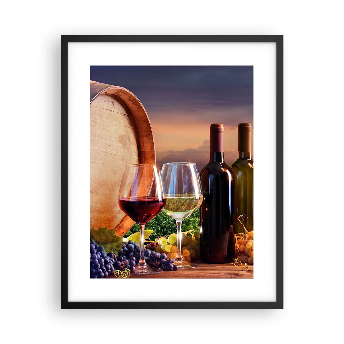 Póster en marco negro - Aquí la vida tiene un sabor - 40x50 cm