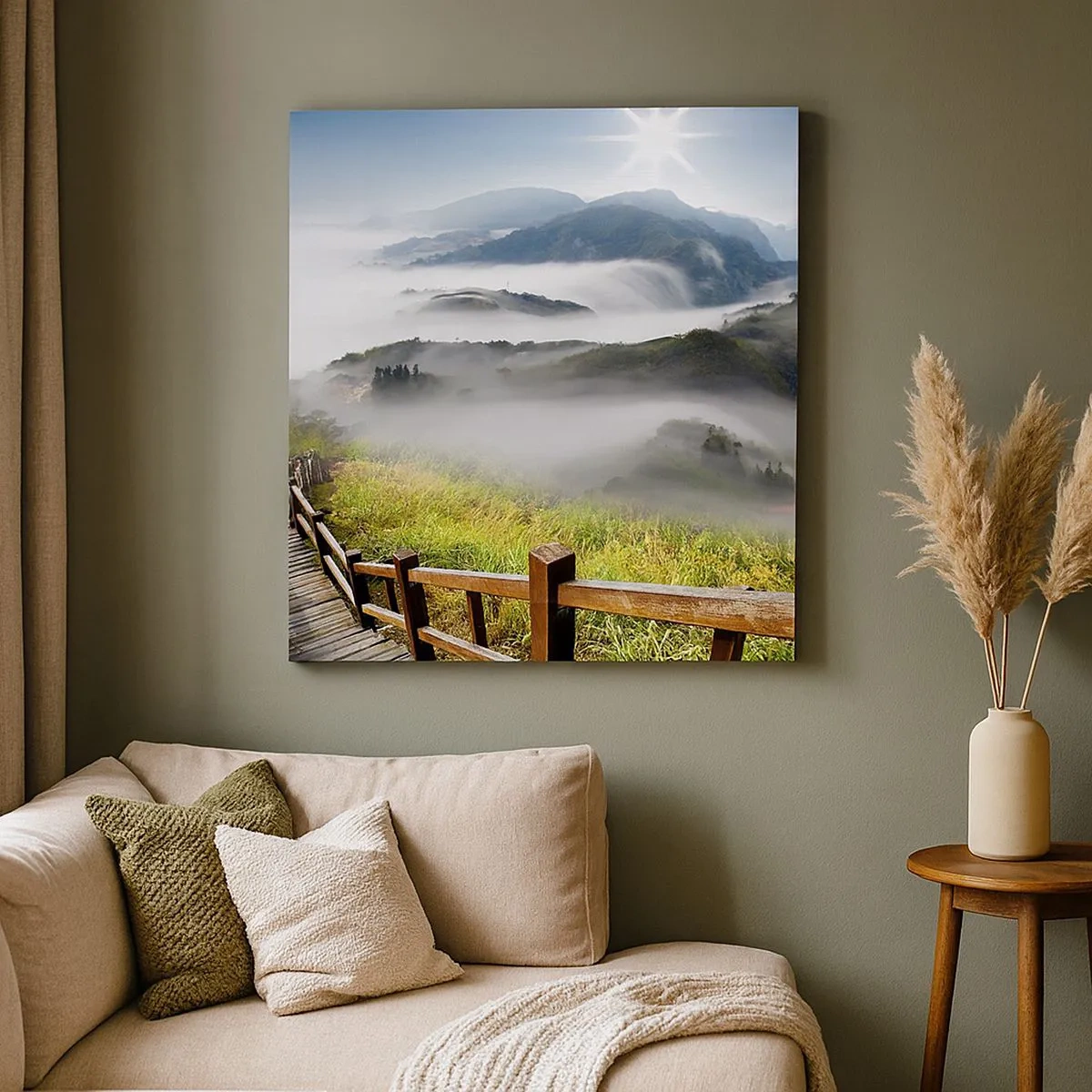 Cuadro sobre lienzo - Impresión de Imagen - Tejido de resplandor y niebla - 30x30 cm