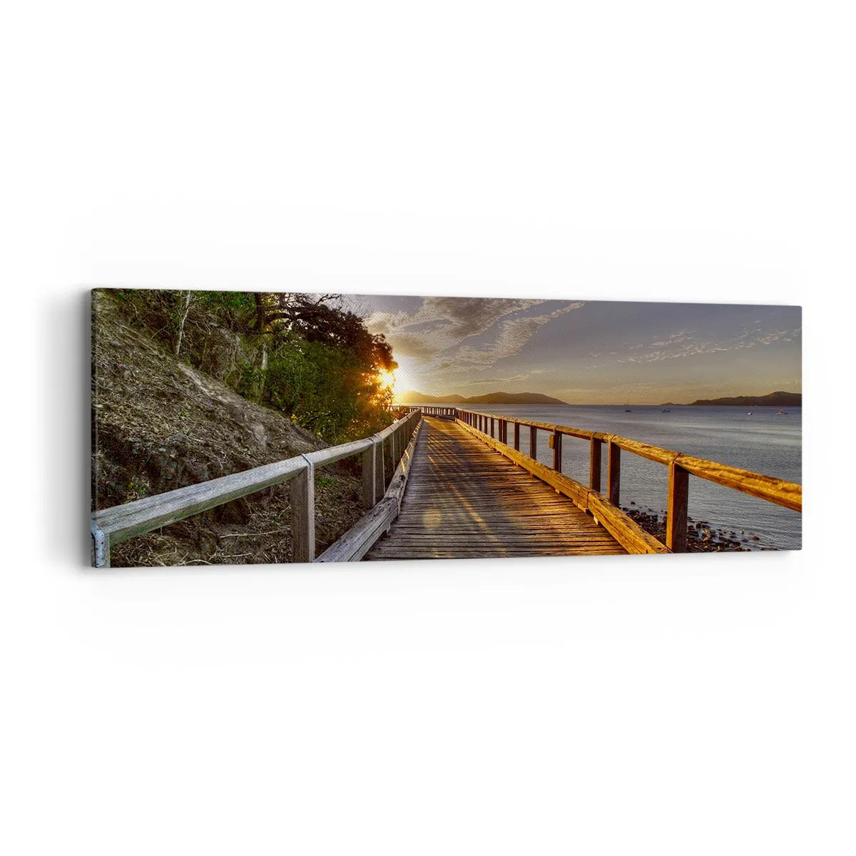 Cuadro sobre lienzo - Impresión de Imagen - Camina, sigue caminando hacia el sol - 90x30 cm