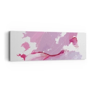 Cuadro sobre lienzo - Impresión de Imagen - Mapa de un mundo rosa - 90x30 cm