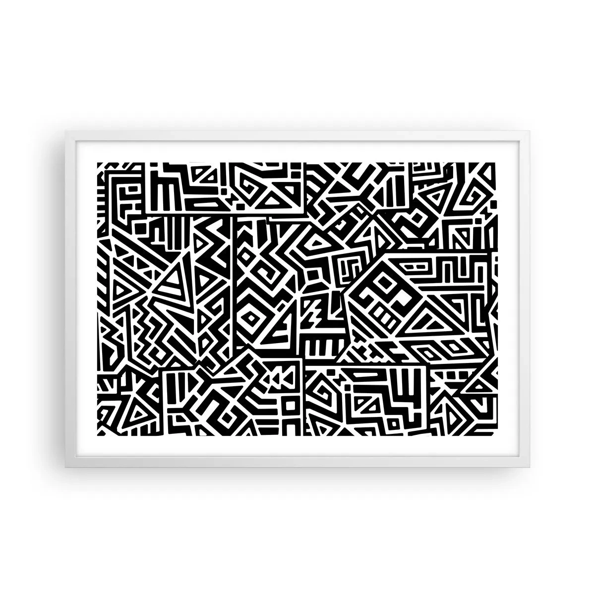 Póster en marco blanco - Composición precolombina - 70x50 cm