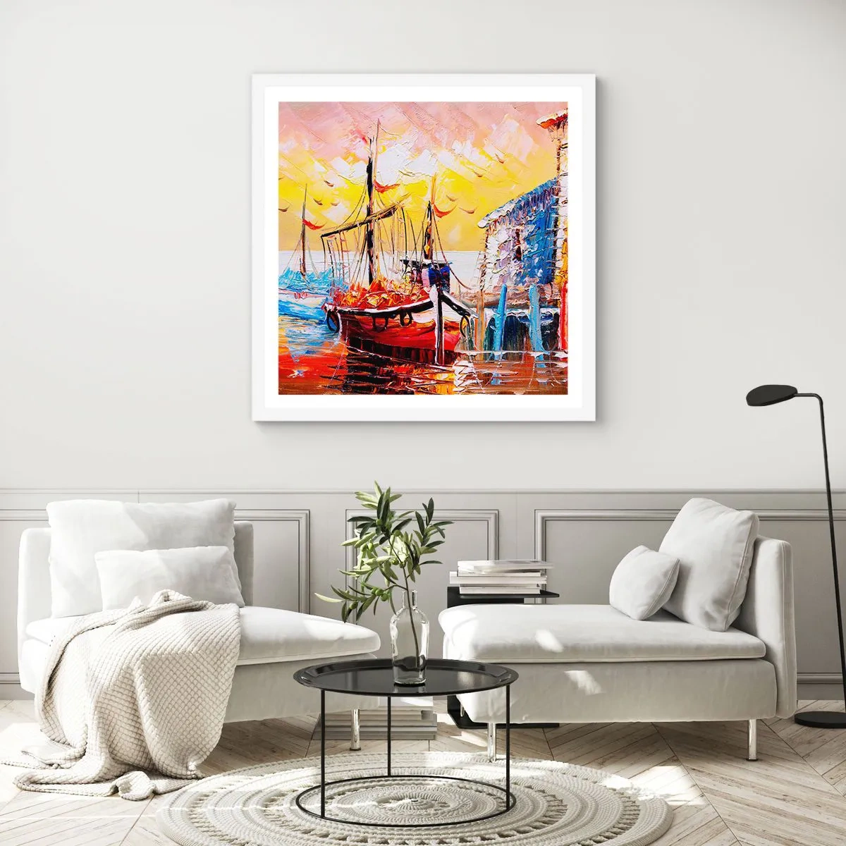 Póster en marco blanco - Feliz regreso - 50x50 cm