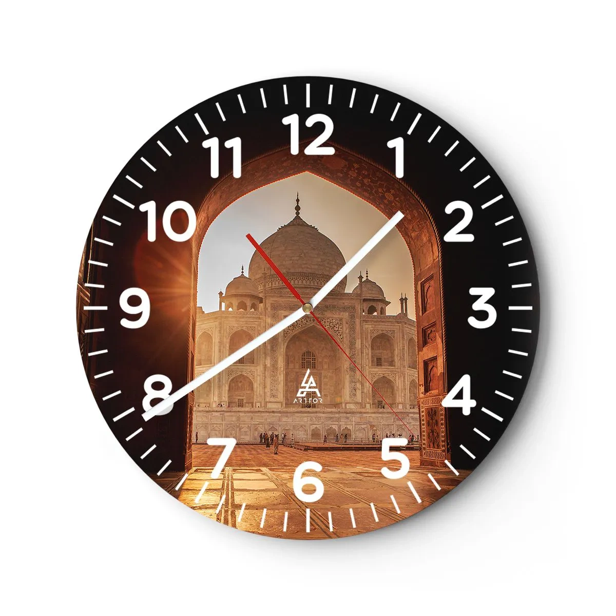 Reloj de pared - Reloj de vidrio - Un monumento al amor sobrenatural - 40x40 cm