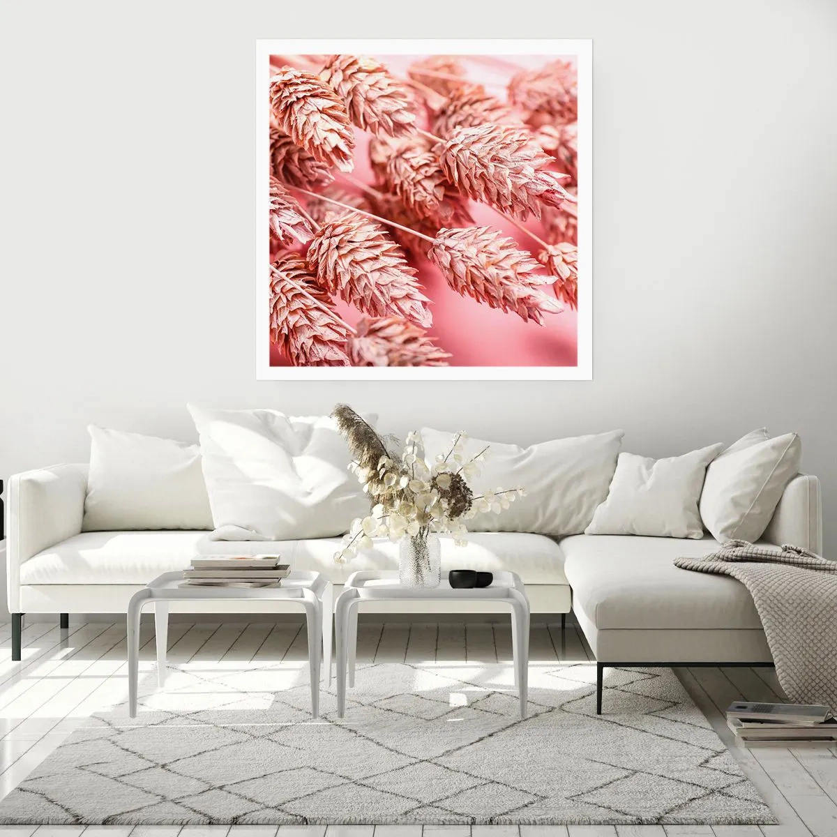 Póster - Estructura floral en rosa - 30x30 cm