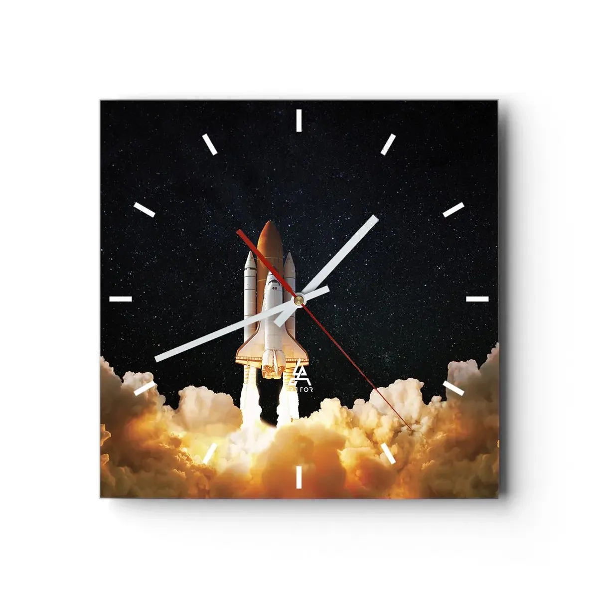 Reloj de pared - Reloj de vidrio - ¡Ad astra! - 40x40 cm
