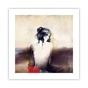 Póster - Líneas suaves, formas ovaladas - 40x40 cm