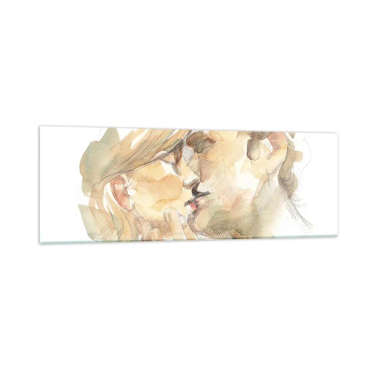 Cuadro sobre vidrio - Impresiones sobre Vidrio - ¿La media naranja encontrada? - 90x30 cm