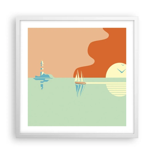 Póster en marco blanco - Un paisaje marino perfecto - 50x50 cm