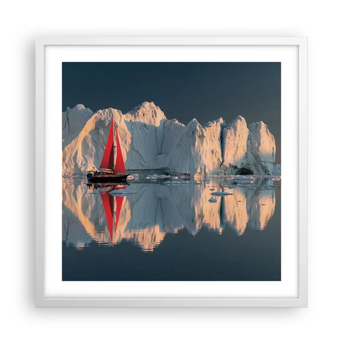 Póster en marco blanco - En el límite del mundo - 50x50 cm