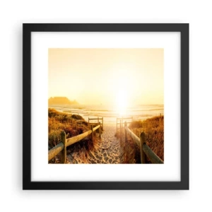 Póster en marco negro - A través de la duna, hacia el sol - 30x30 cm