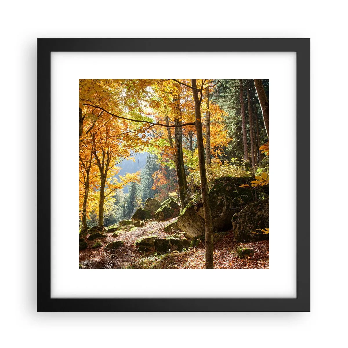 Póster en marco negro - Tiempo de descanso - 30x30 cm