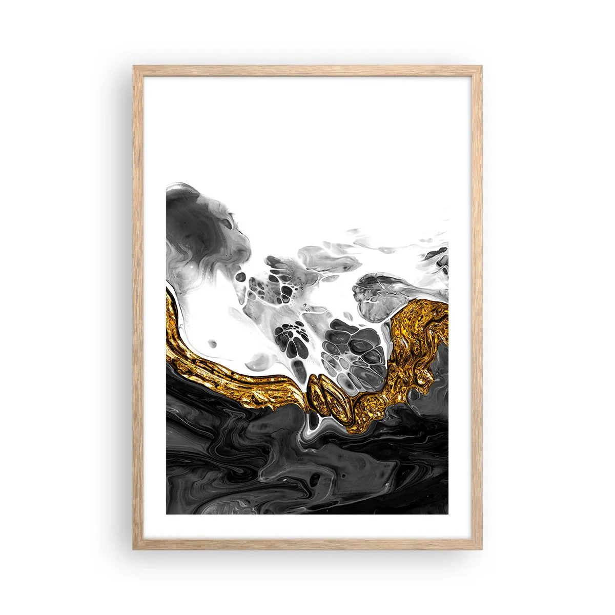 Póster en marco roble claro - Composición orgánica - 50x70 cm