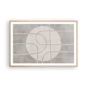 Póster en marco roble claro - Circular y rectilíneo - 91x61 cm