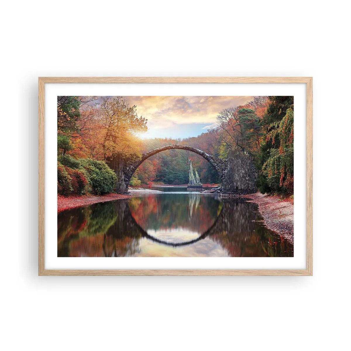 Póster en marco roble claro - Al otro lado del espejo - 70x50 cm